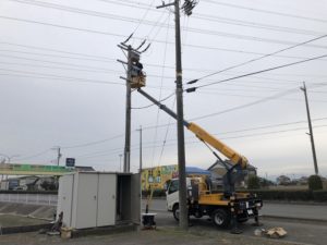 愛知県飛島村の倉庫にてSOGの更新電気工事